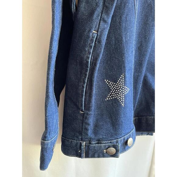 Vintage The Quacker Factory Denim Jean Jacket Star Embellishment Rhinestones Sm - Picture 6 of 6